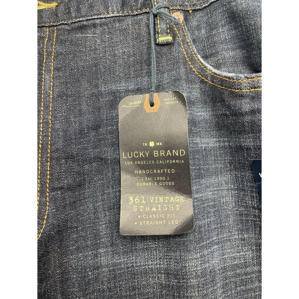 Lucky Brand Jeans Mens 42x30 361 Vintage Straight Navy Low Rise Classic Fit NWT